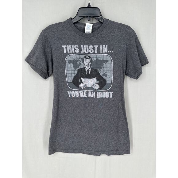 Delta Other - Funny Shirt Mens Small Gray Humor Comedy Idiot Newscaster Graphic Tee